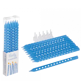 Spotty cake candles (pack of 10) - Blue