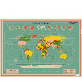 Wrapping paper sheets - World Map