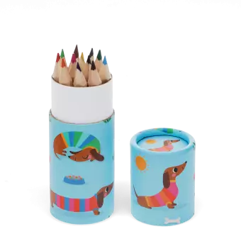 Tube of colouring pencils - Sausage Dog