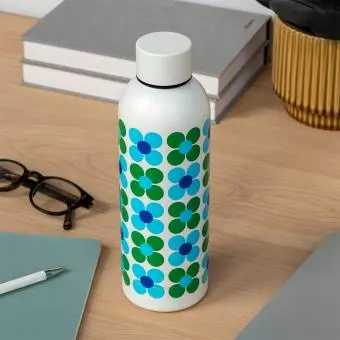 Stainless steel bottle 500ml - blue green daisy