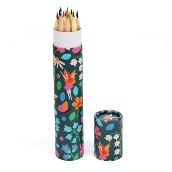 Long tube of colouring pencils - Fairies in the Garden