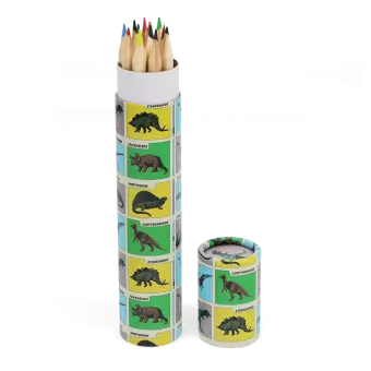 Long tube of colouring pencils - Prehistoric Land