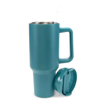 Travel tumbler with handle (1.2Ltr) - Petrol blue