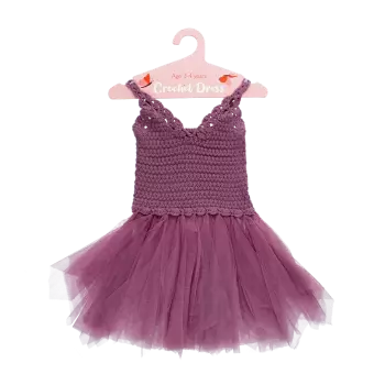  Crochet dress (3-4 years) - Damson purple
