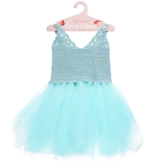 Crochet dress (5-6 years) - Aqua blue