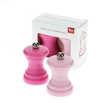 Travel salt pepper mill set pink
