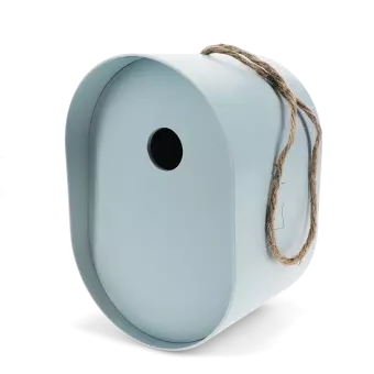 Oval bamboo fibre birdhouse - Blue