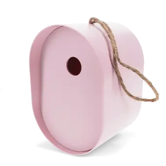 Oval bamboo fibre birdhouse - Pink