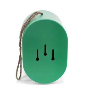 Oval bamboo fibre birdhouse - green