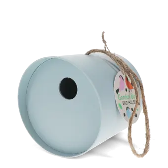 Round bamboo fibre birdhouse - Blue