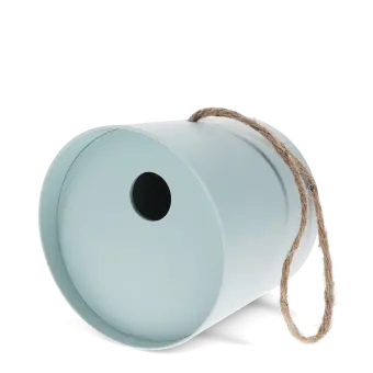 Round bamboo fibre birdhouse - Blue