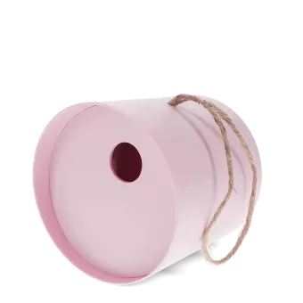 Round bamboo fibre birdhouse - Pink