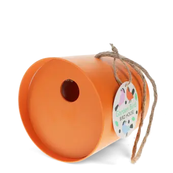 Round bamboo fibre birdhouse - Orange
