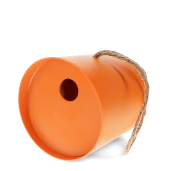 Round bamboo fibre birdhouse - Orange