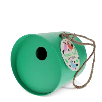 Round bamboo fibre birdhouse - Green