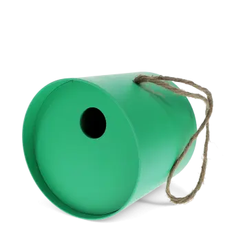 Round bamboo fibre birdhouse - Green