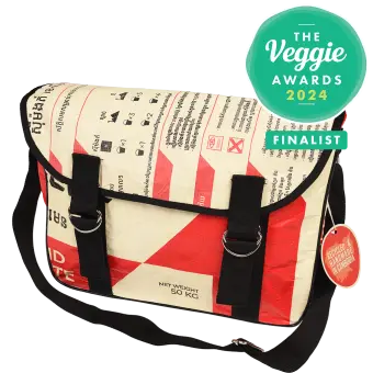 Recycled cement bag courier satchel