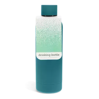Rubber coated steel bottle 500ml - Petrol blue