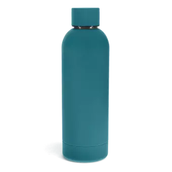 Rubber Coated Steel Bottle 500ml - Petrol Blue
