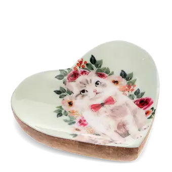 Cat heart trinket dish