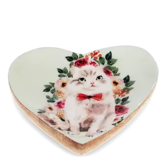 Cat heart trinket dish