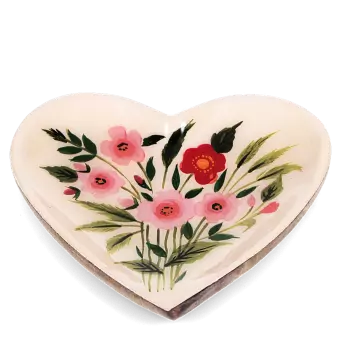 Flowers heart trinket dish