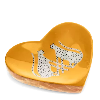 leopards heart trinket dish
