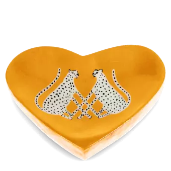 leopards heart trinket dish