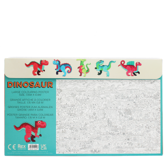 Large colouring poster with pencils - Baby Dinos