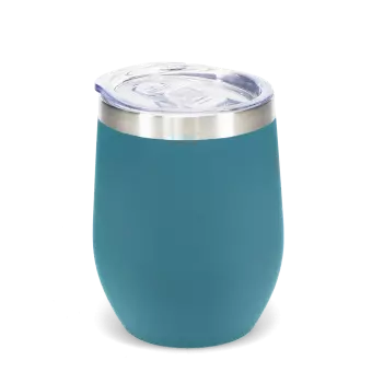 Rubber coated travel cup 350ml - Petrol blue