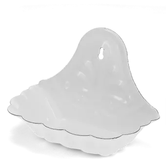 Wall-mounted enamel soap dish - White