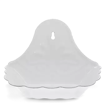 Wall-mounted enamel soap dish - White
