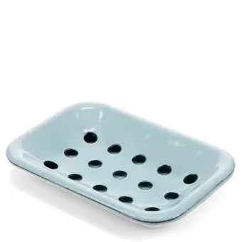 Two-part enamel soap dish - Blue