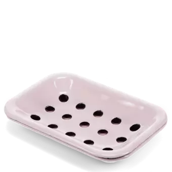 Two-part enamel soap dish - Pink