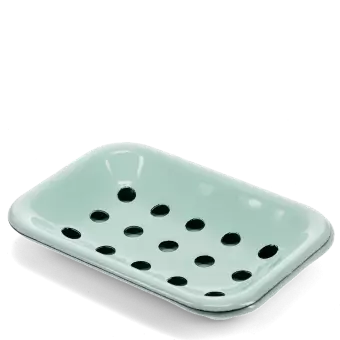 Two-part enamel soap dish - Green