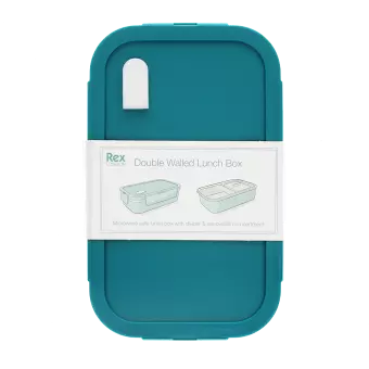 Double wall lunch box with divider - Blue