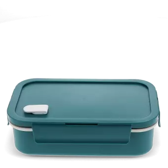 Double wall lunch box with divider - Blue