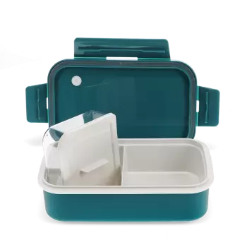 Double wall lunch box with divider - Blue