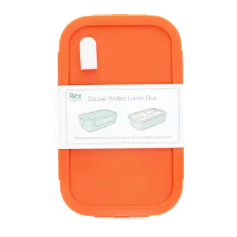 Double wall lunch box with divider - Orange