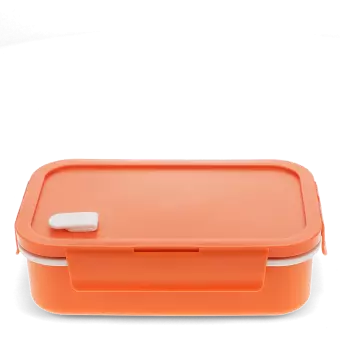 Double wall lunch box with divider - Orange