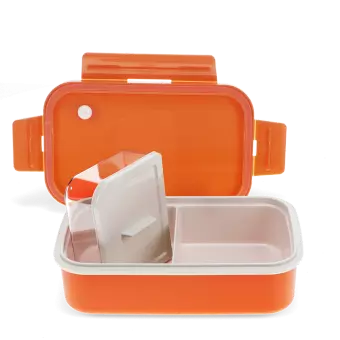 Double wall lunch box with divider - Orange