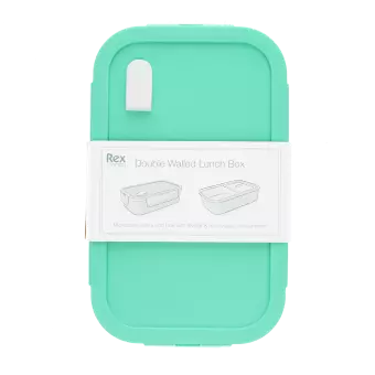 Double wall lunch box with divider - Aqua