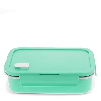 Double wall lunch box with divider - Aqua