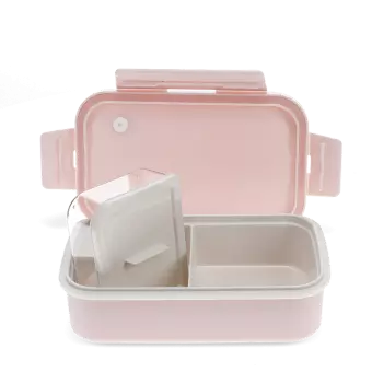 Double wall lunch box with divider - Pink