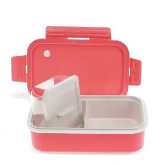 Double wall lunch box with divider - Rose pink