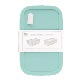 Double wall lunch box with divider - Pale blue