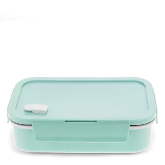 Double wall lunch box with divider - Pale blue