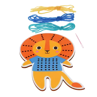 Learn to sew wooden hand-stitch set - Lion