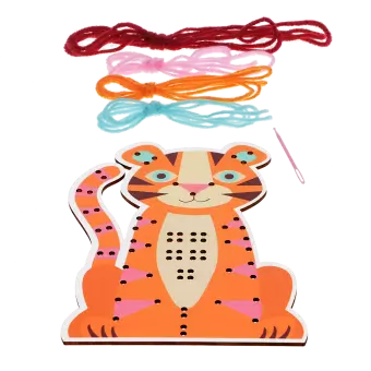 Learn to sew wooden hand-stitch set - Tiger
