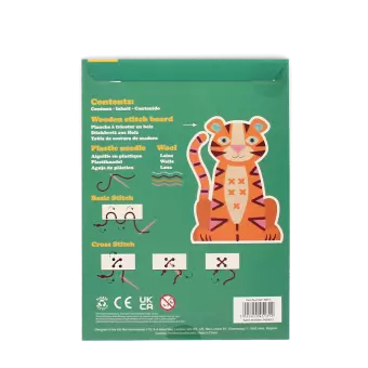Learn to sew wooden hand-stitch set - Tiger